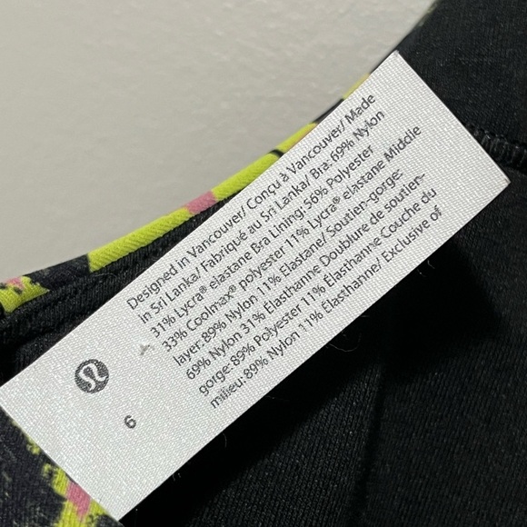 Lululemon Energy Bra Medium Support Inflect Floral Highlight Yellow Multi - Picture 10 of 14
